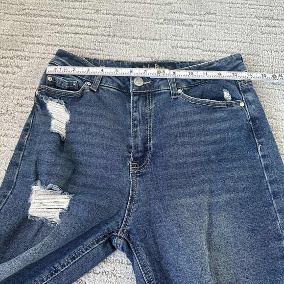 Indigo Reign Ripped Jeans Distressed Womens Size 7 (27) High Rise Straight Leg - Picture 9 of 12